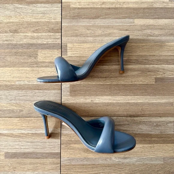 Steve Madden KIERAN blue vegan leather mule heel, women’s size 6 - Picture 7 of 8